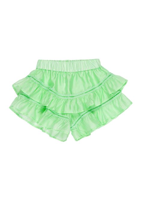 Shorts con balze Lù-Lù BY MISS GRANT | LL4172ALOE